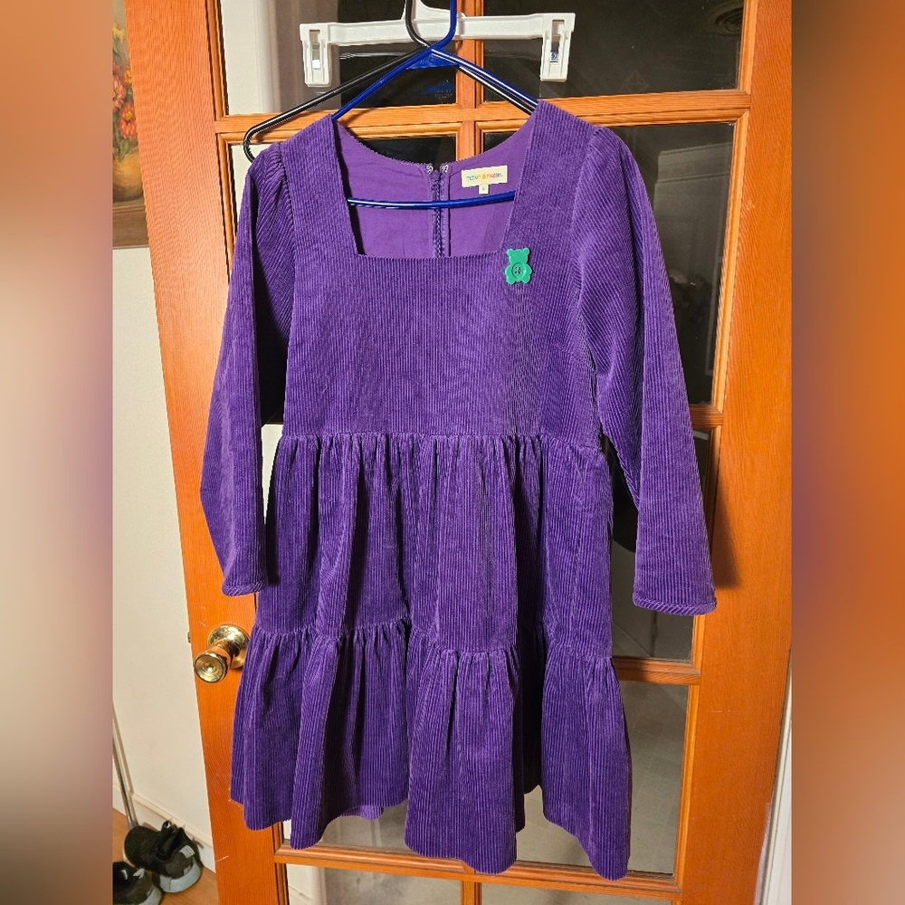 Teddy Fresh Purple Corduroy Dress Small